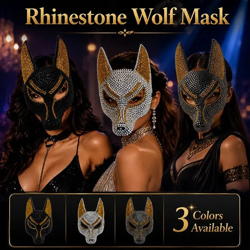 Rhinestone Anubis Masquerade Mask