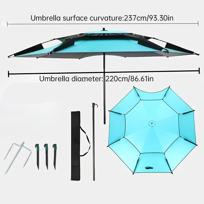 6.6 ft Double-Canopy Beach Umbrella
