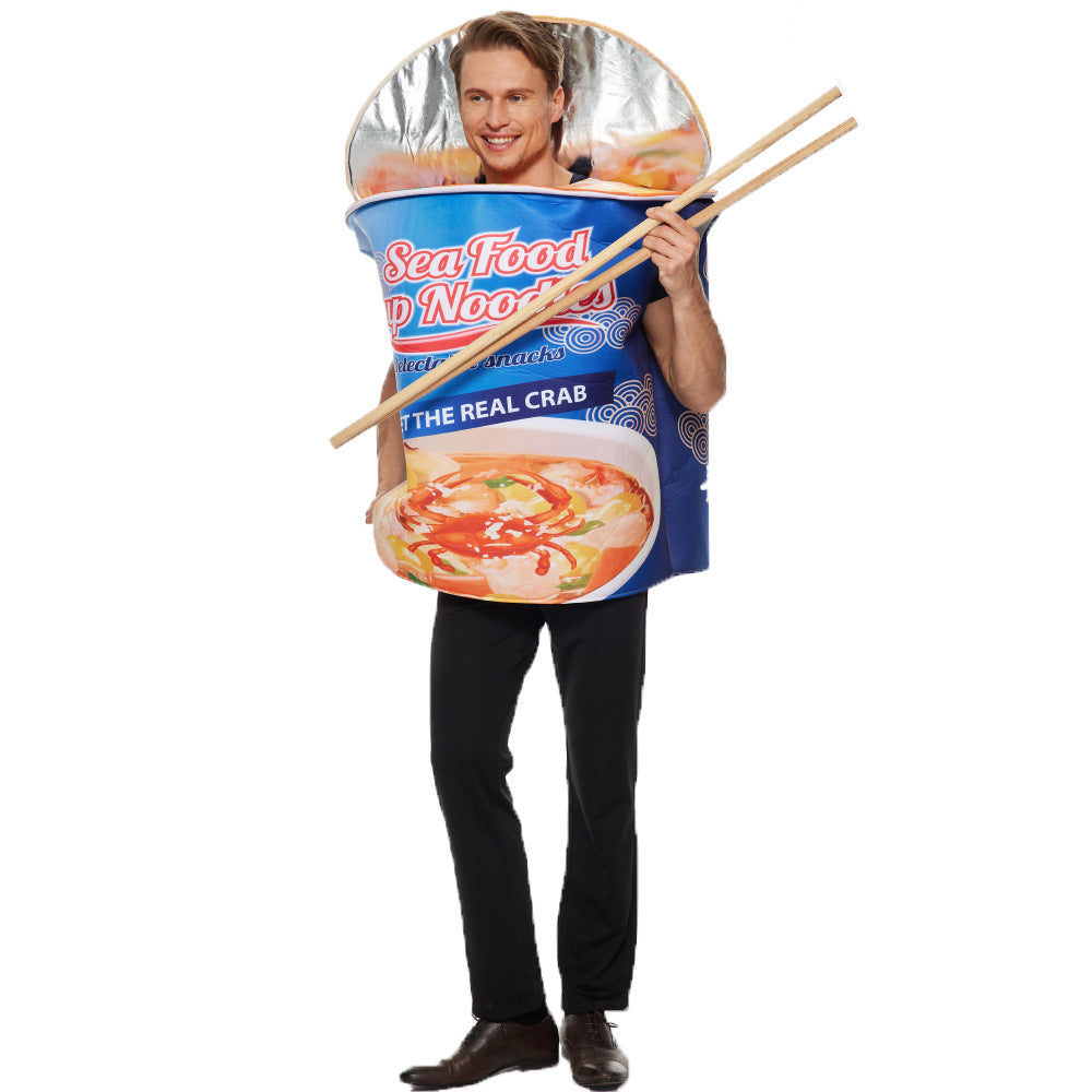 Spot Halloween new bowl noodles play clothes fun seafood instant noodles onesie party costumes costumes Cos