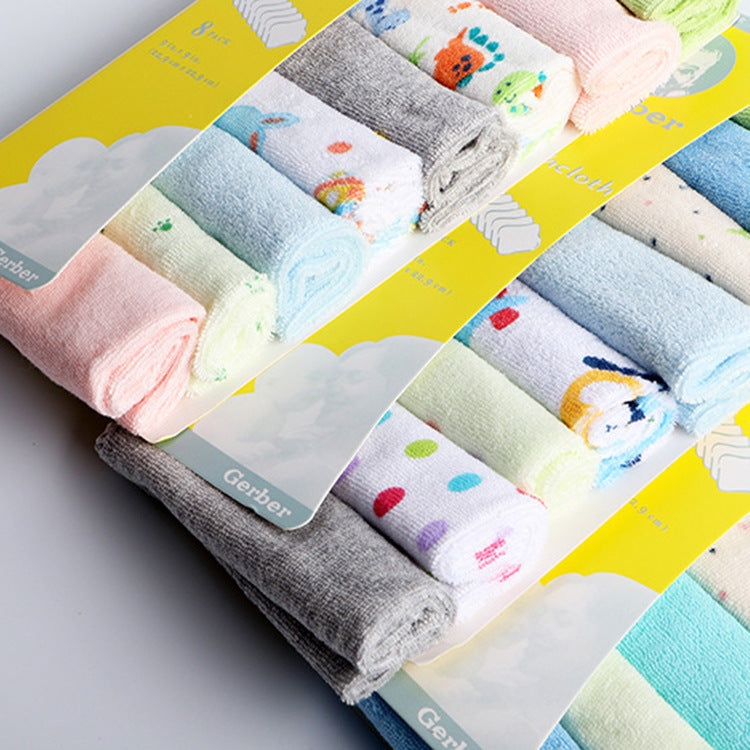 Cross-border small square towel baby drool towel small towel baby small handkerchief feeding towel 8 strips pack AliExpress Amazon