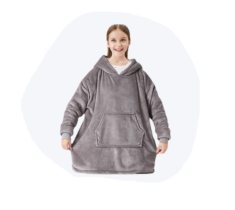 huggle hoodie children's lazy pullover grab fleecy, hooded TV blanket outdoor winter warm cotton-padded jacket