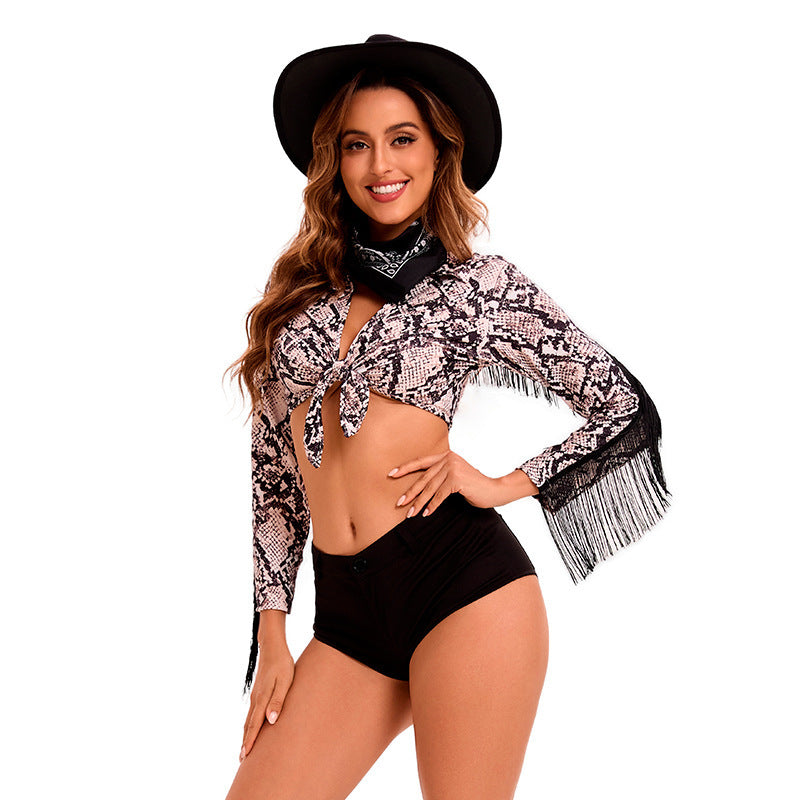 Snakeskin Western Cowgirl Costume with Hat