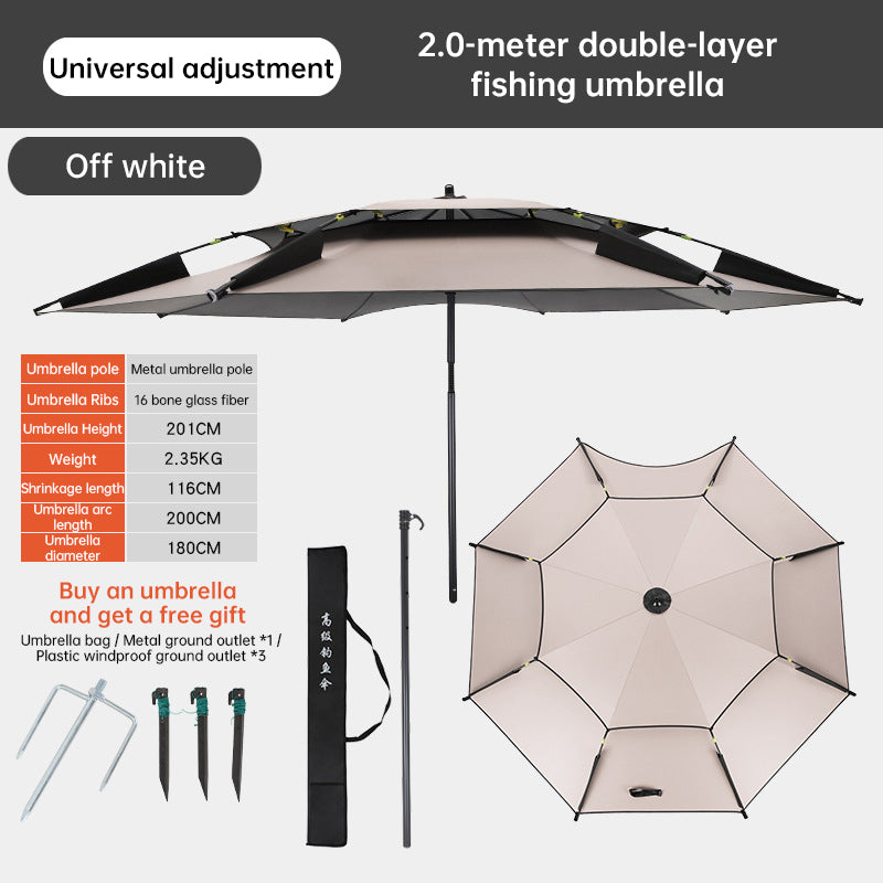 6.6 ft Double-Canopy Beach Umbrella