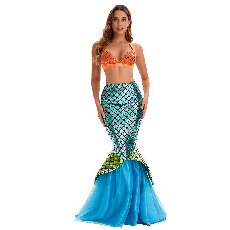 Mermaid Princess Strapless Maxi Dress Costume
