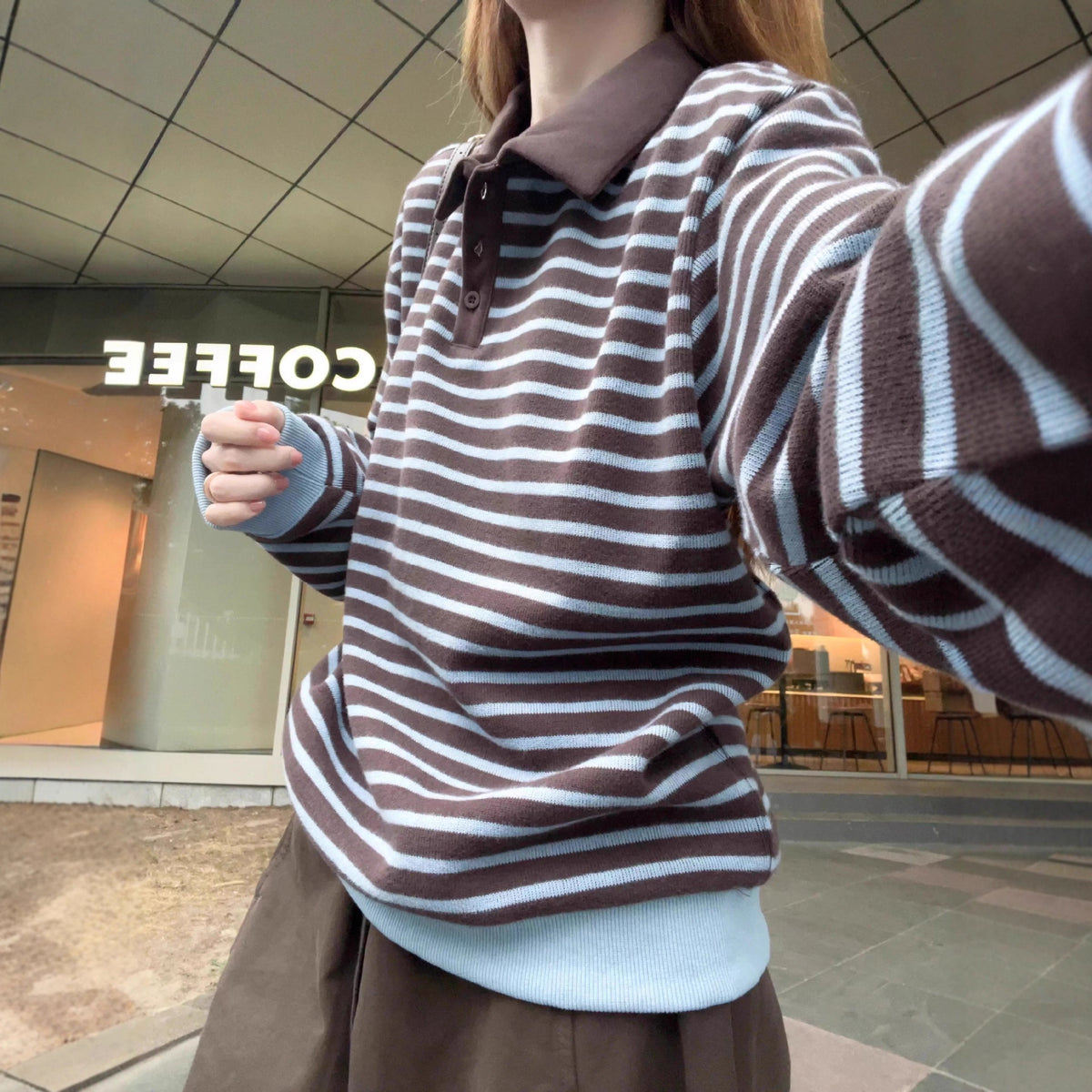 Striped Collar Sweater