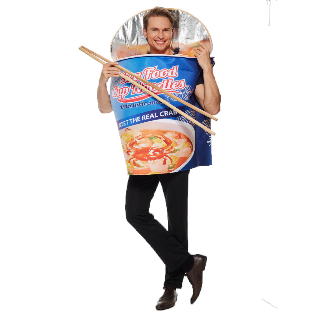 Spot Halloween new bowl noodles play clothes fun seafood instant noodles onesie party costumes costumes Cos