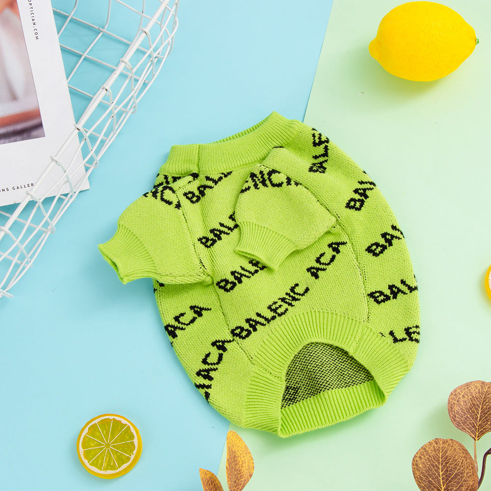 Dog sweater fashionable brand Fadou Schnauzer clothes Cat and dog clothing soft and comfortable not ball high elastic G dog clothes