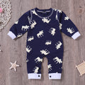Fashon Newborn Infant Baby Girl Boy Moose Deer Long Sleeve Cotton Romper One-pieces Xmas Outfits Christmas
