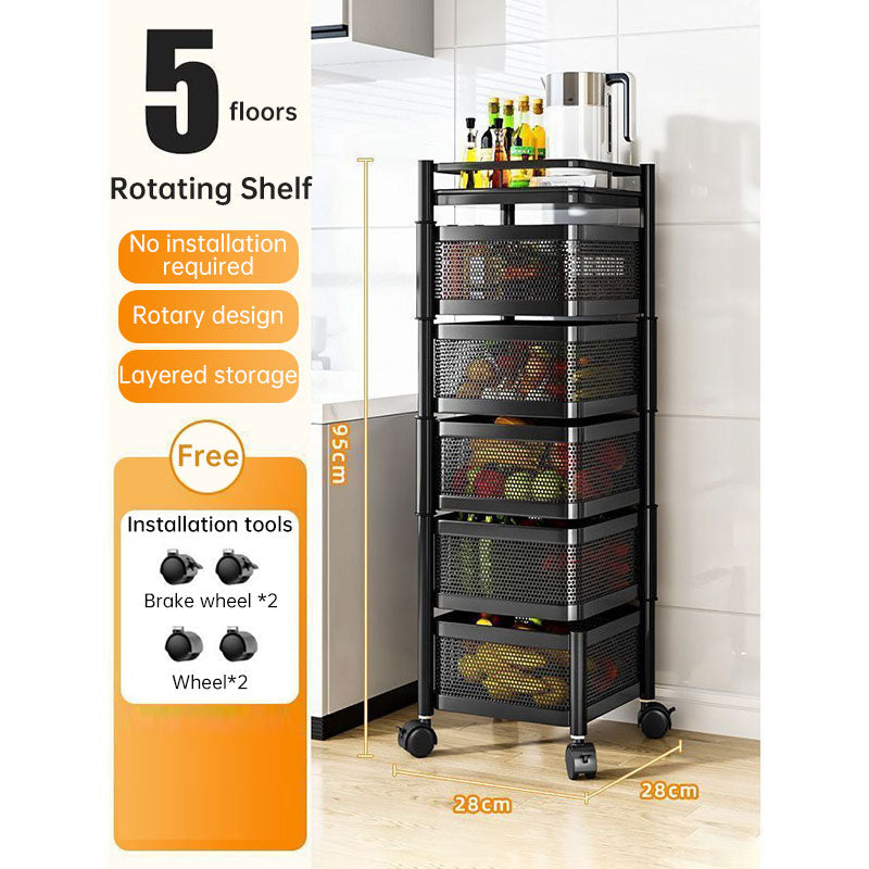360° Rotating Kitchen Storage Cart