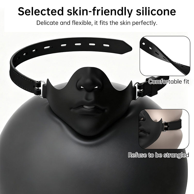 Realistic Black Resin Half Mask