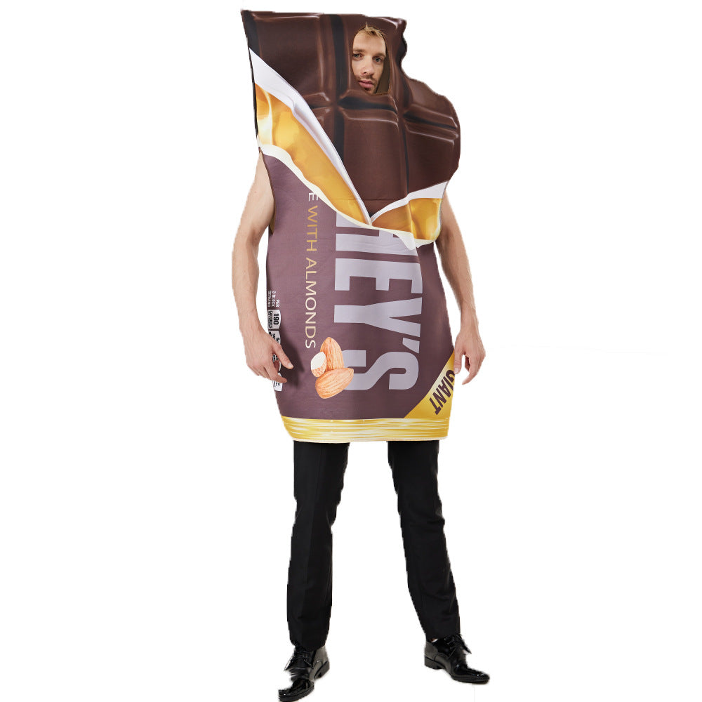 Halloween party costume Peanut butter chocolate bar cosplay couple costume onesie fun costume