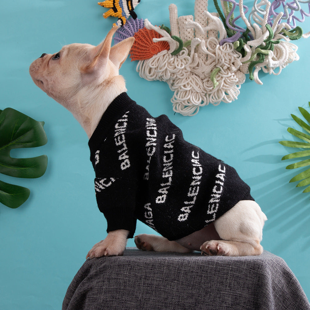 Dog sweater fashionable brand Fadou Schnauzer clothes Cat and dog clothing soft and comfortable not ball high elastic G dog clothes