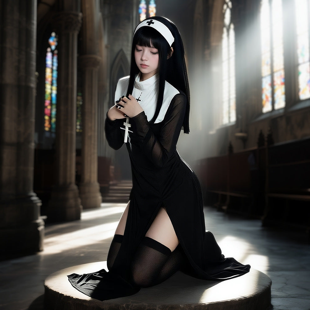 Adult Nun Cosplay Costume