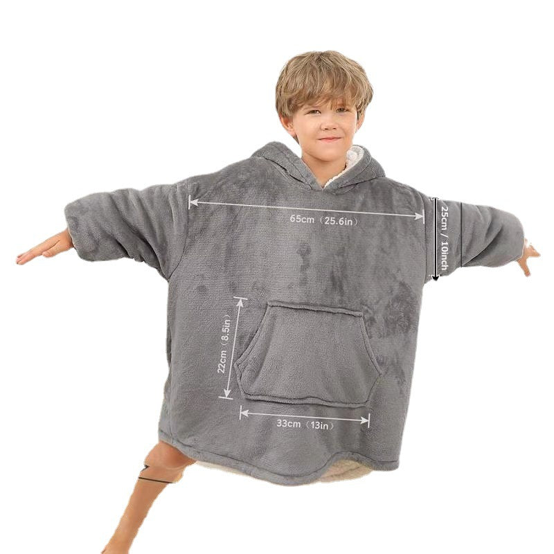 huggle hoodie children's lazy pullover grab fleecy, hooded TV blanket outdoor winter warm cotton-padded jacket