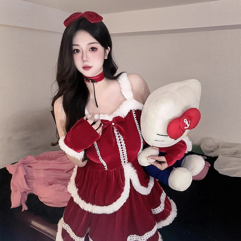 Red Velvet Bunny Costume Dress