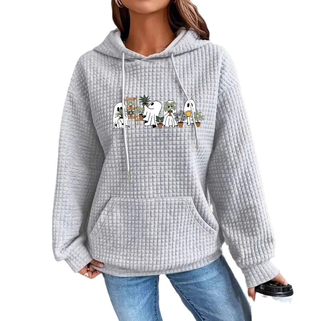 Waffle Knit Kangaroo Pocket Hoodie