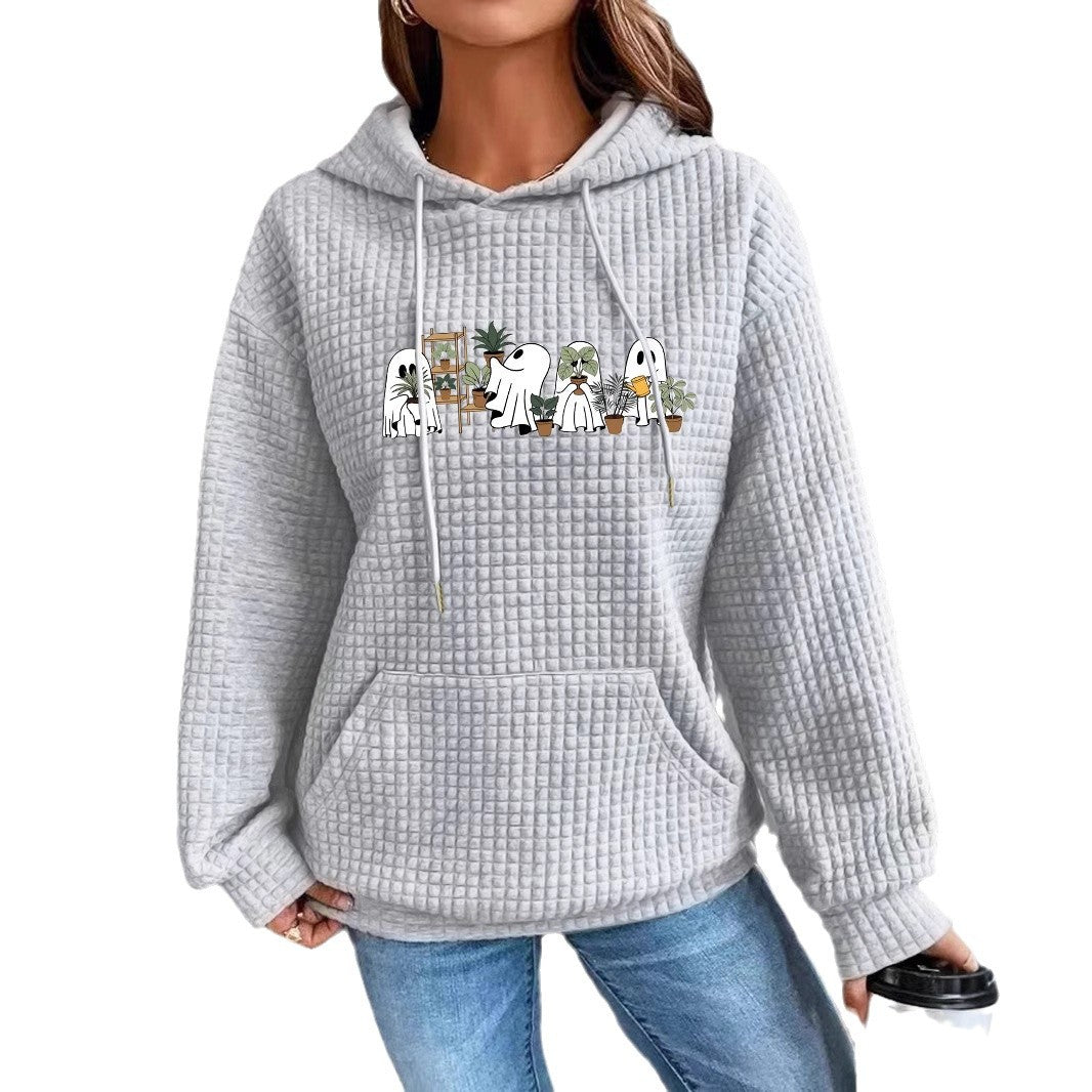 Waffle Knit Kangaroo Pocket Hoodie