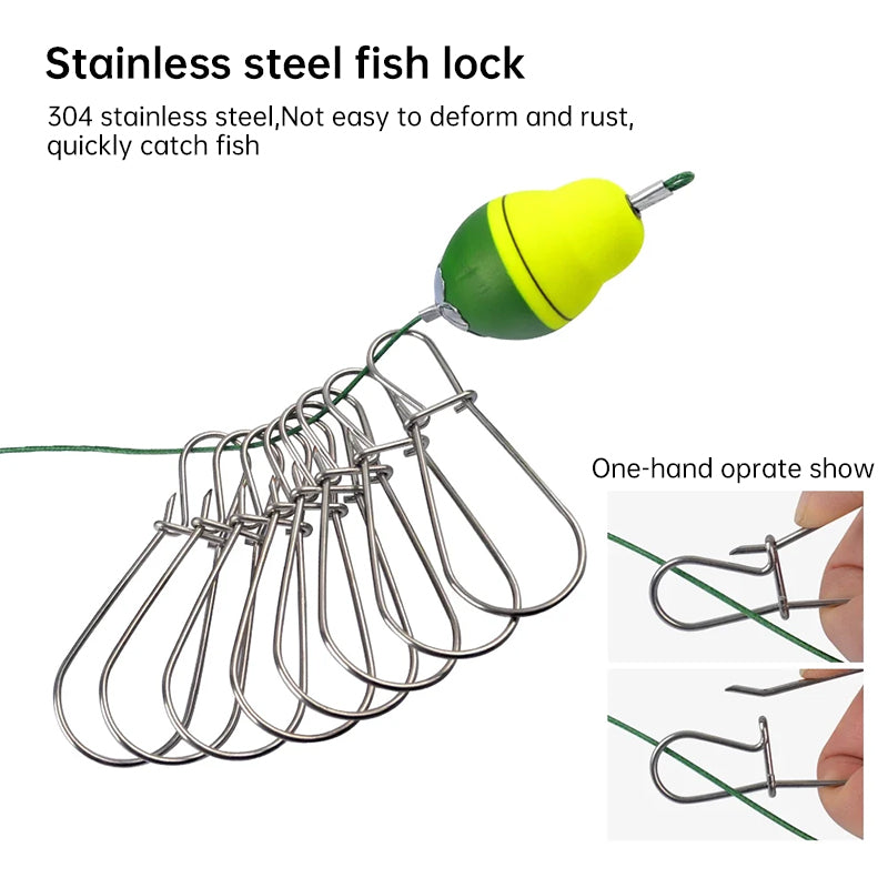 Stainless Steel Fishing Clip Set with Floats