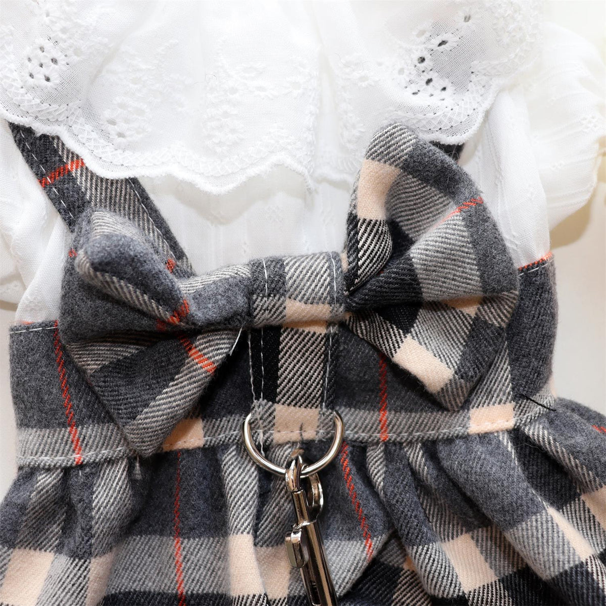 Dog spring summer autumn skirt with lead rope net red princess dress summer dress Teddy bear pet cat clothes