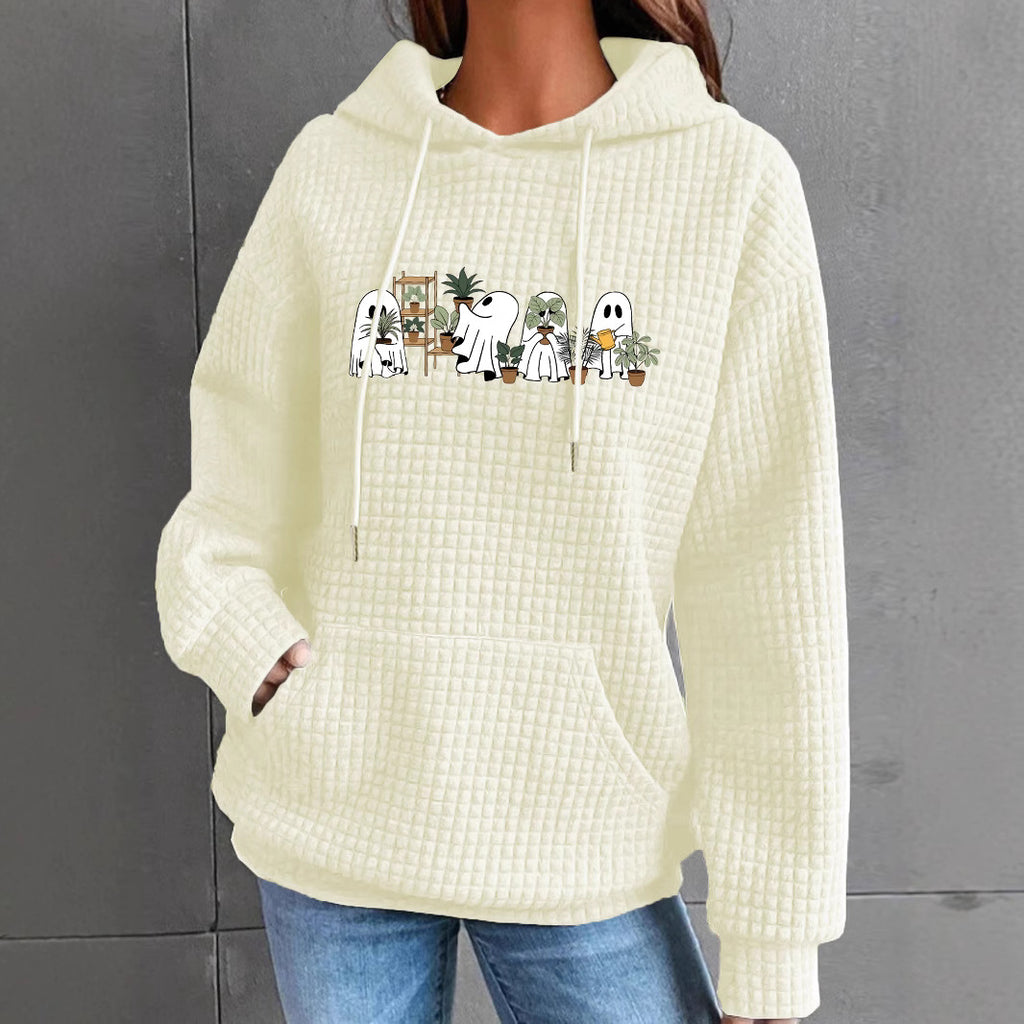 Waffle Knit Kangaroo Pocket Hoodie
