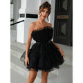 Pink Ruched Strapless Party Dress