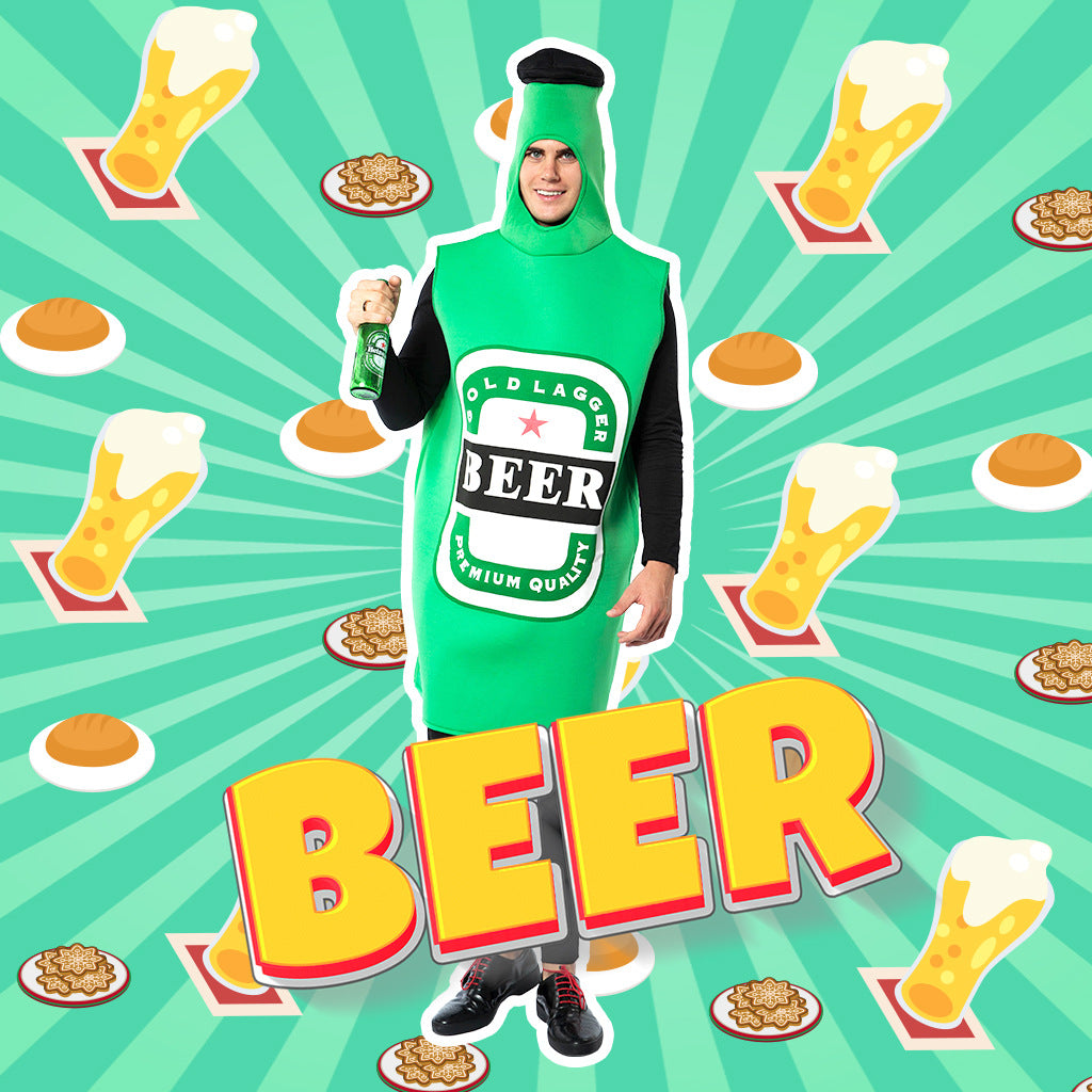 Stock Halloween new beer costume adult costume party campus costumes fun stage costumes