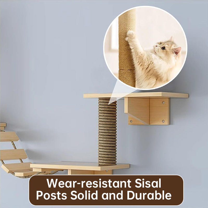 Wall-Mounted Cat Hammock & Scratcher Set