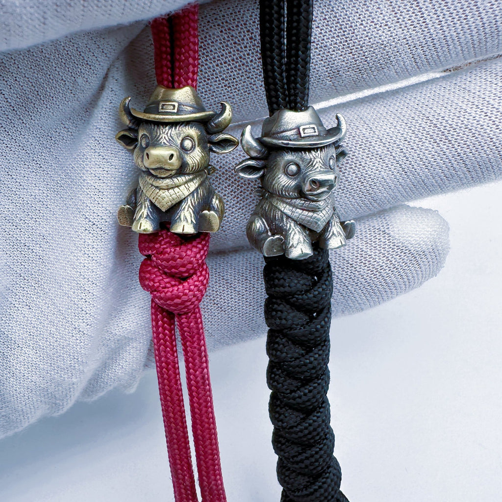 Brass Cow Head Paracord Bead Set