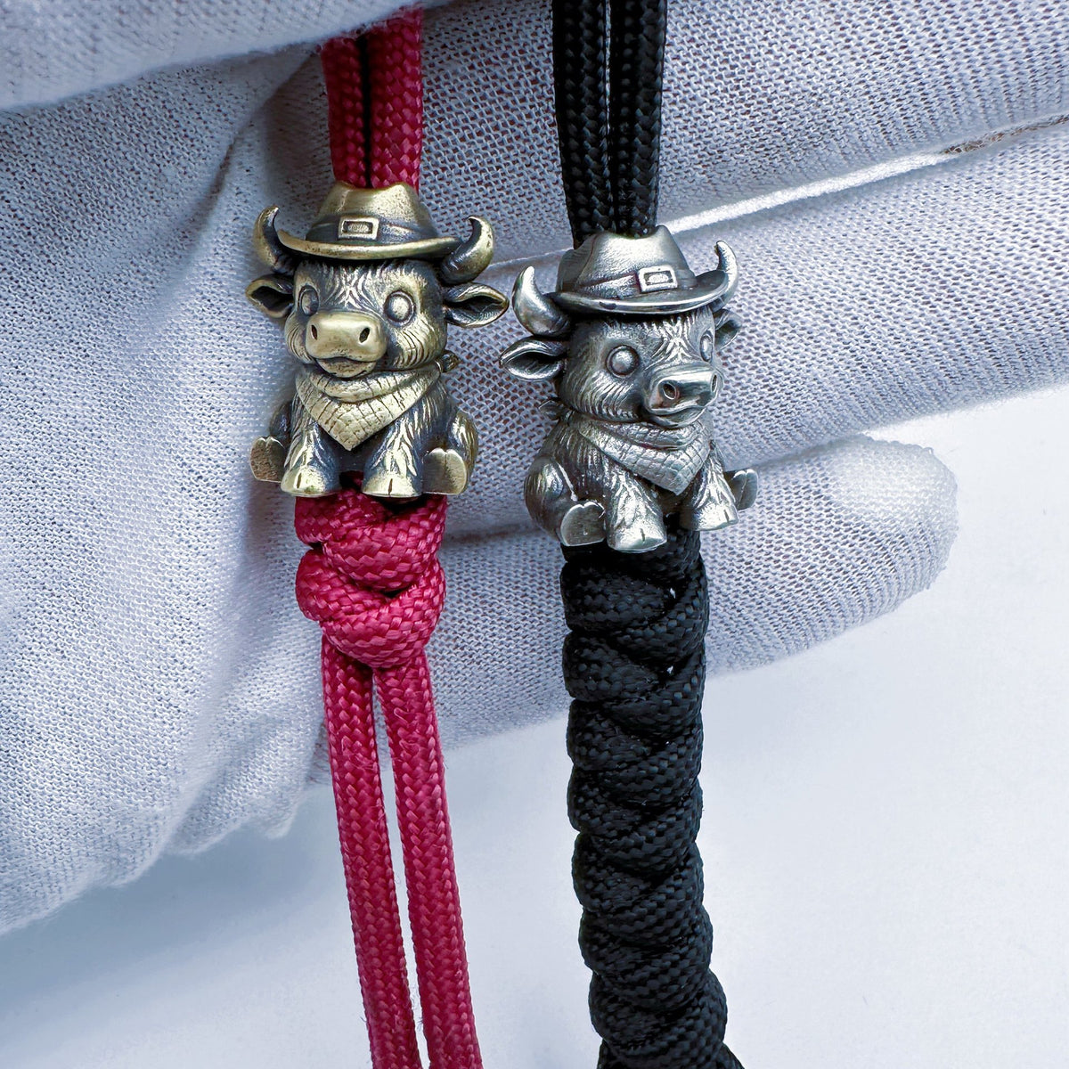 Brass Cow Head Paracord Bead Set
