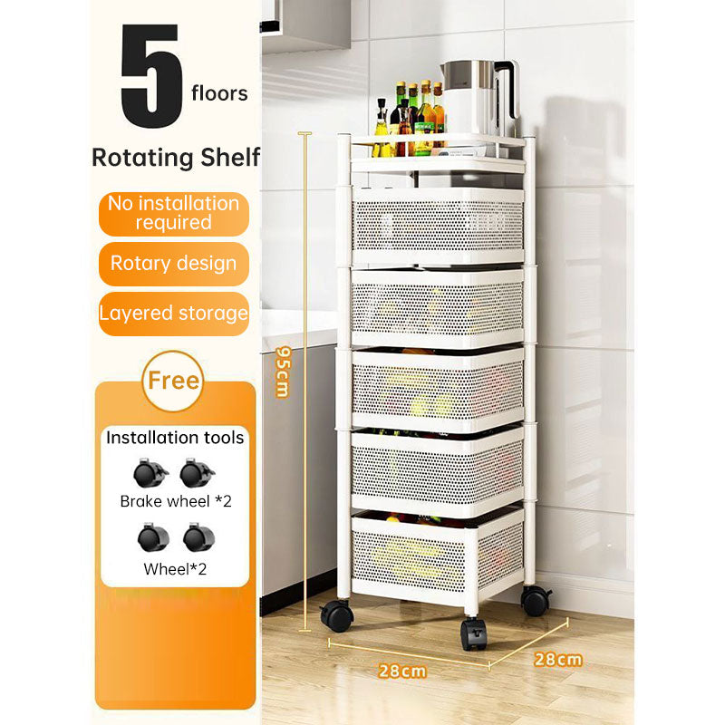 360° Rotating Kitchen Storage Cart