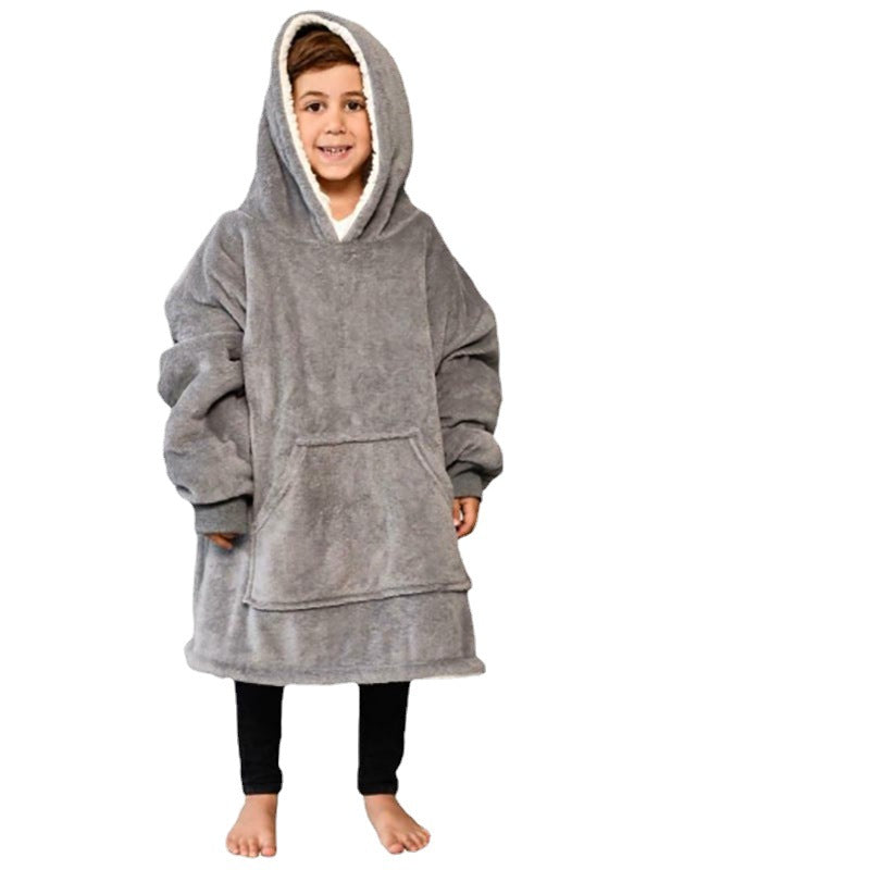 huggle hoodie children's lazy pullover grab fleecy, hooded TV blanket outdoor winter warm cotton-padded jacket