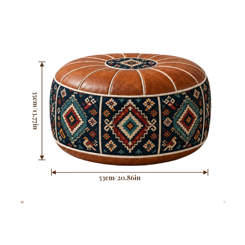 Stuffable PU Leather Ottoman Pouf