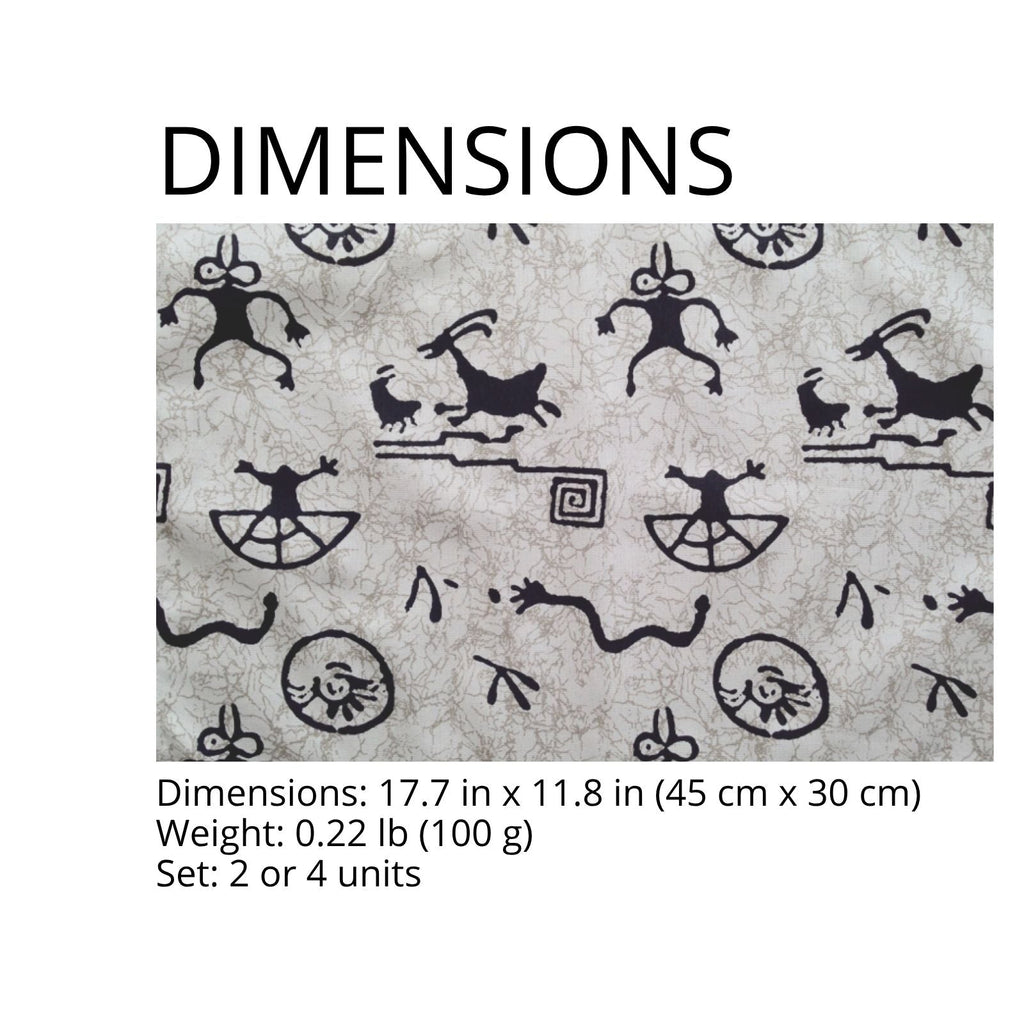 Charlo's Set of 4 Rectangular Placemats Ancestral 18" x 12"