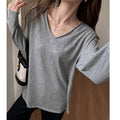 Women's Relaxed V-Neck Long-Sleeve T-Shirt