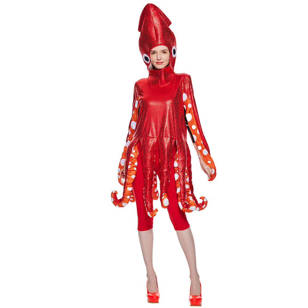 New adult squid costumes available for Halloween sea creature party onesie costumes