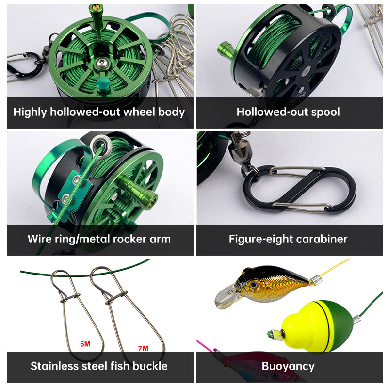 Stainless Steel Fishing Clip Set with Floats