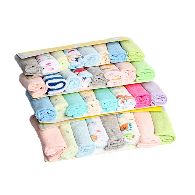 Cross-border small square towel baby drool towel small towel baby small handkerchief feeding towel 8 strips pack AliExpress Amazon