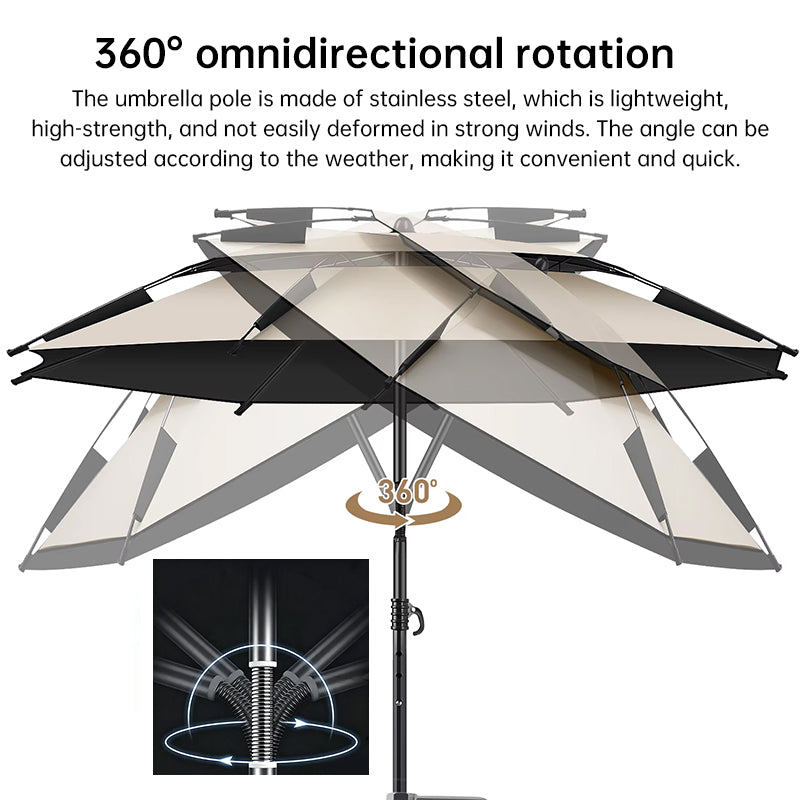 6.6 ft Double-Canopy Beach Umbrella