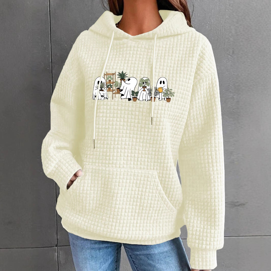 Waffle Knit Kangaroo Pocket Hoodie