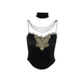 Chain Strap Choker Halter Top