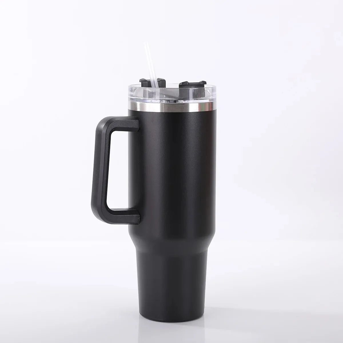 1Pc Insulated Reusable Double Wall Tumbler with Handle and Straw Lid, Stainless Steel Water Bottle, Travel Mug, 40 OZ