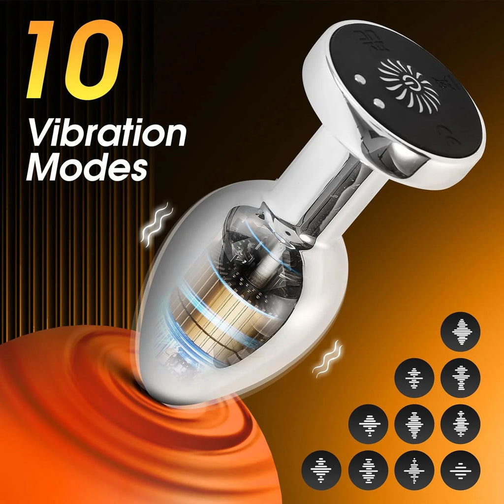 Remote-Control Metal Vibrating Anal Plug