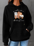 Waffle Knit Kangaroo Pocket Hoodie