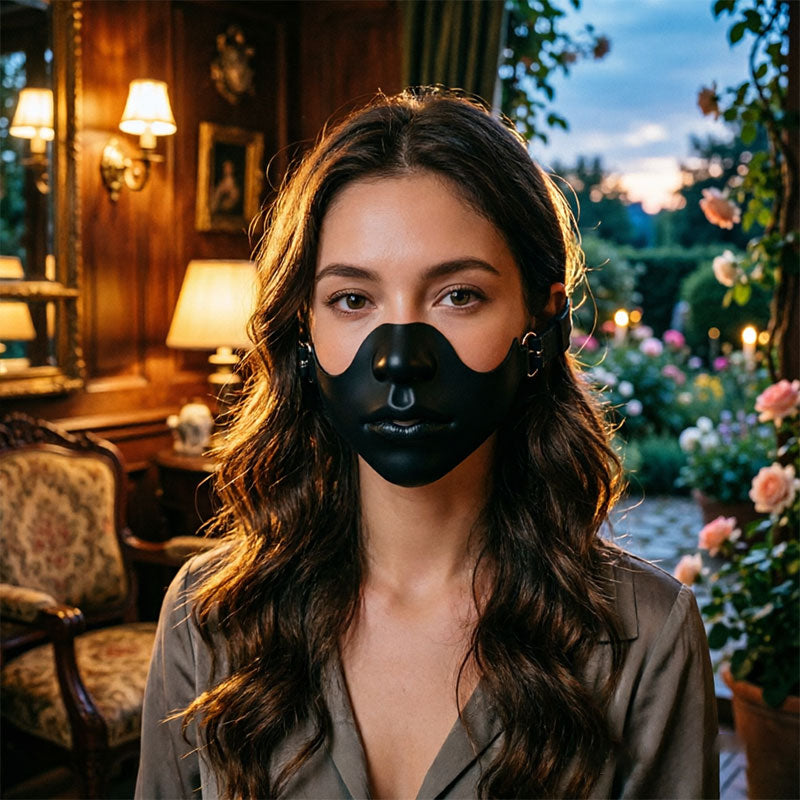 Realistic Black Resin Half Mask