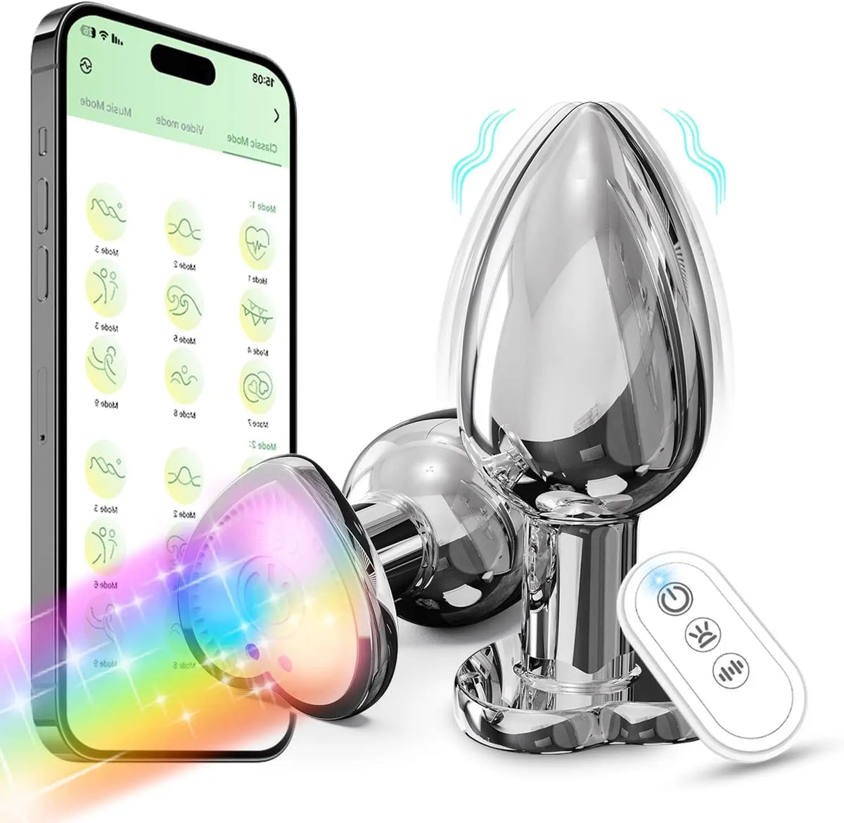 App-Controlled Backlit Vibrating Anal Plug