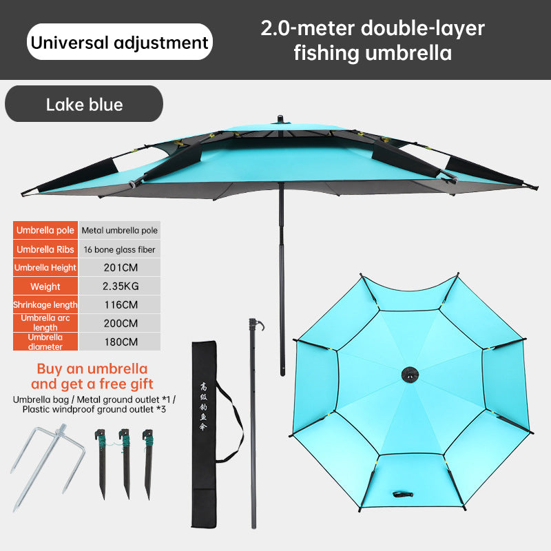 6.6 ft Double-Canopy Beach Umbrella