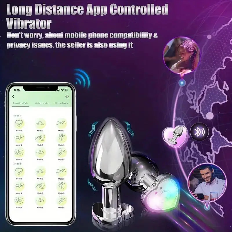 App-Controlled Backlit Vibrating Anal Plug