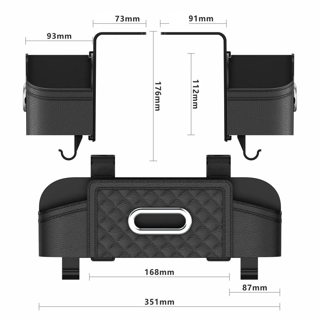 Car Backseat Organizer with Cup & Tissue Holder