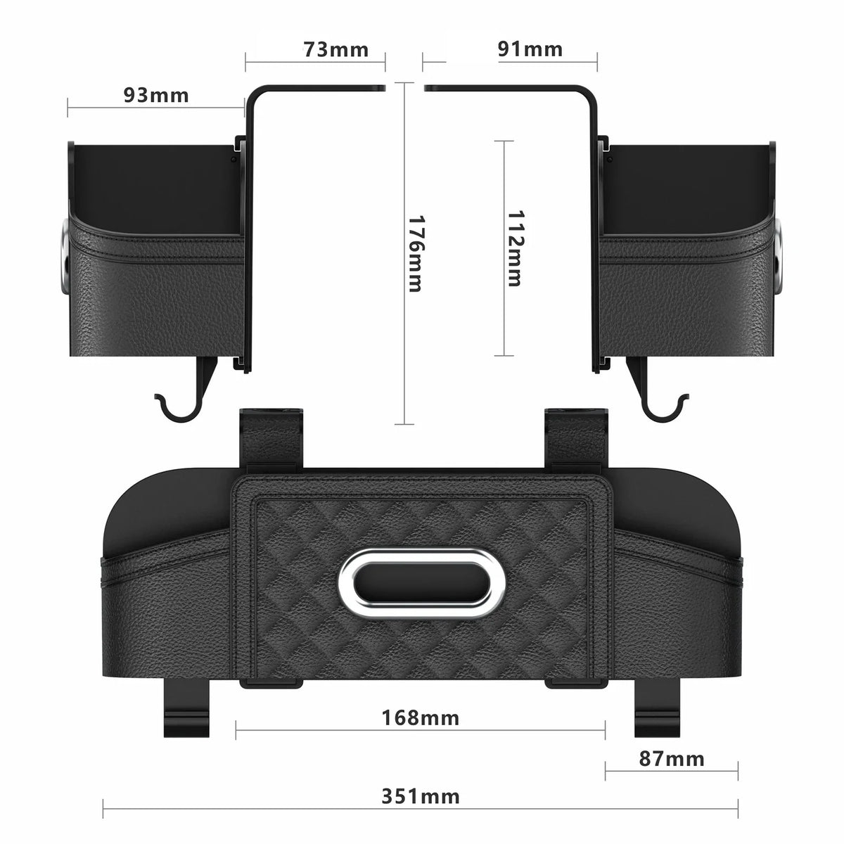 Car Backseat Organizer with Cup & Tissue Holder