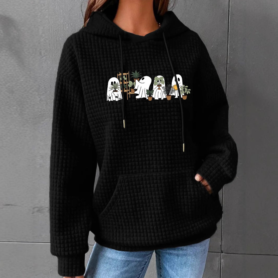 Waffle Knit Kangaroo Pocket Hoodie